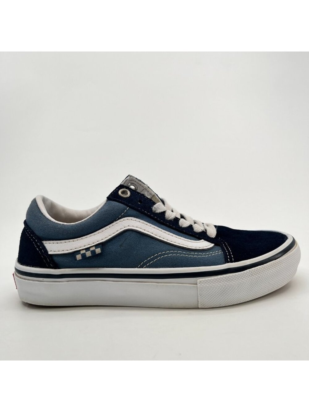 Vans Skate Old Skool Low Boys Size 4Y Black Blue White Athletic Shoes Sneakers